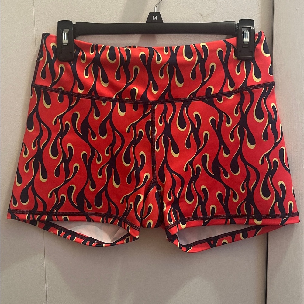 Flame Pattern Booty Shorts